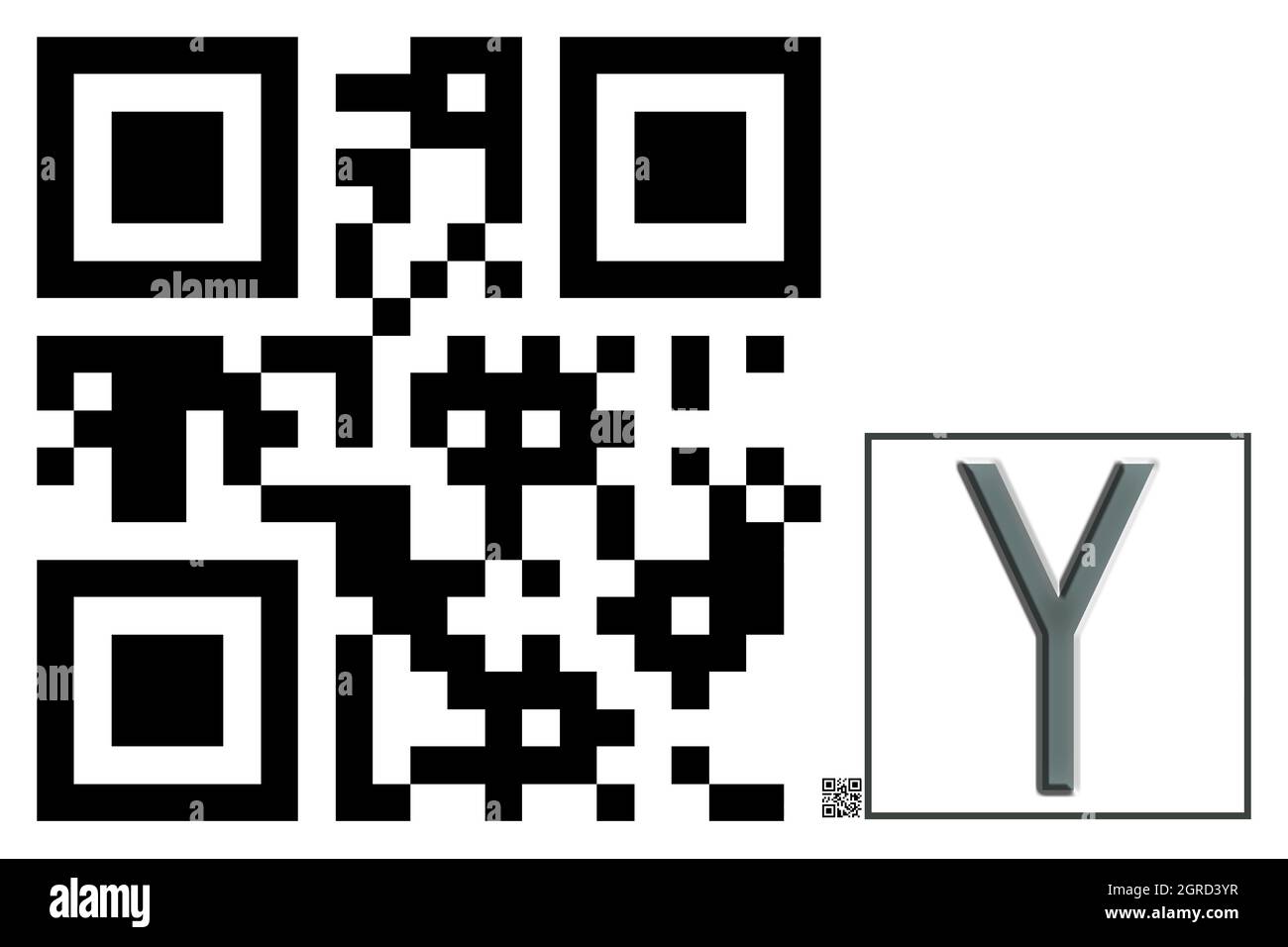 Monogramma del carattere maiuscolo Y , codice QR Foto Stock