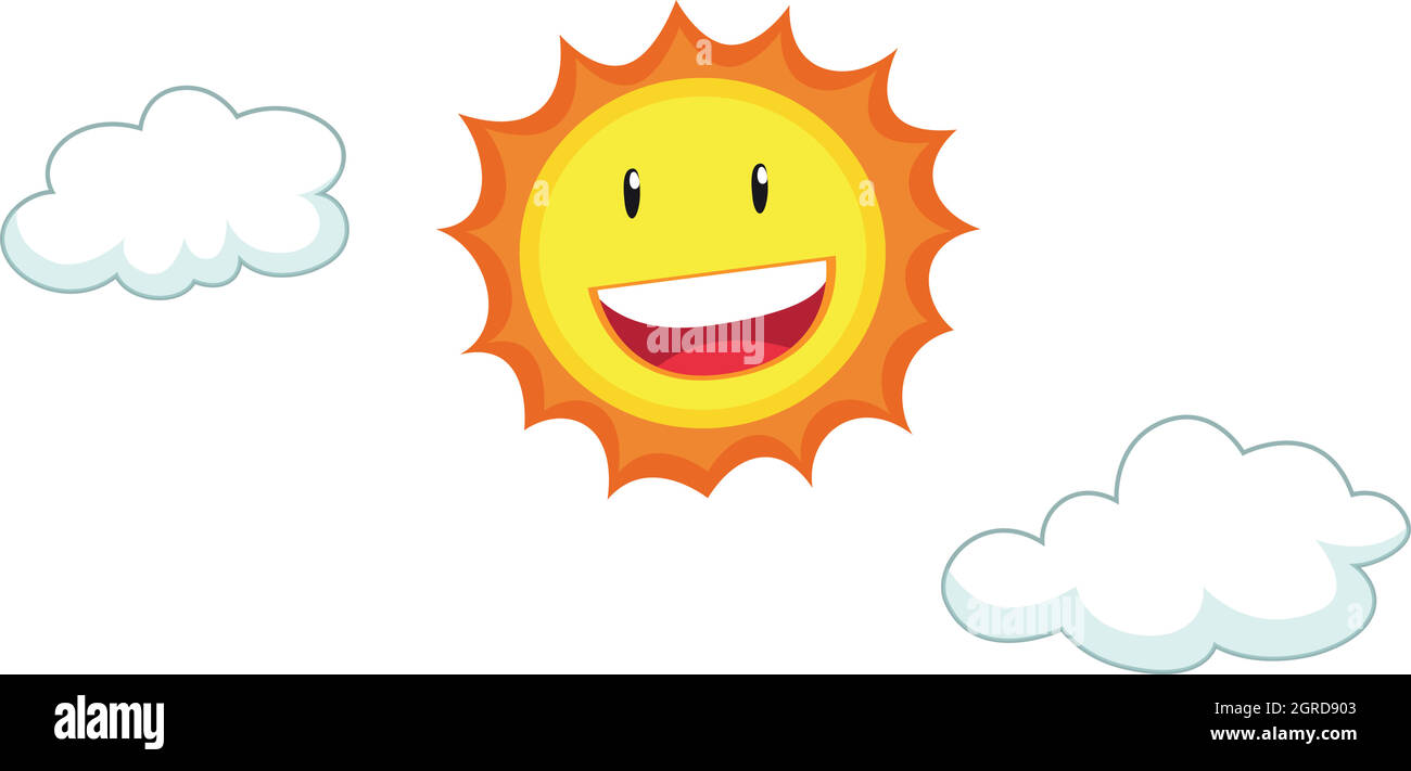 Faccia felice al sole Illustrazione Vettoriale