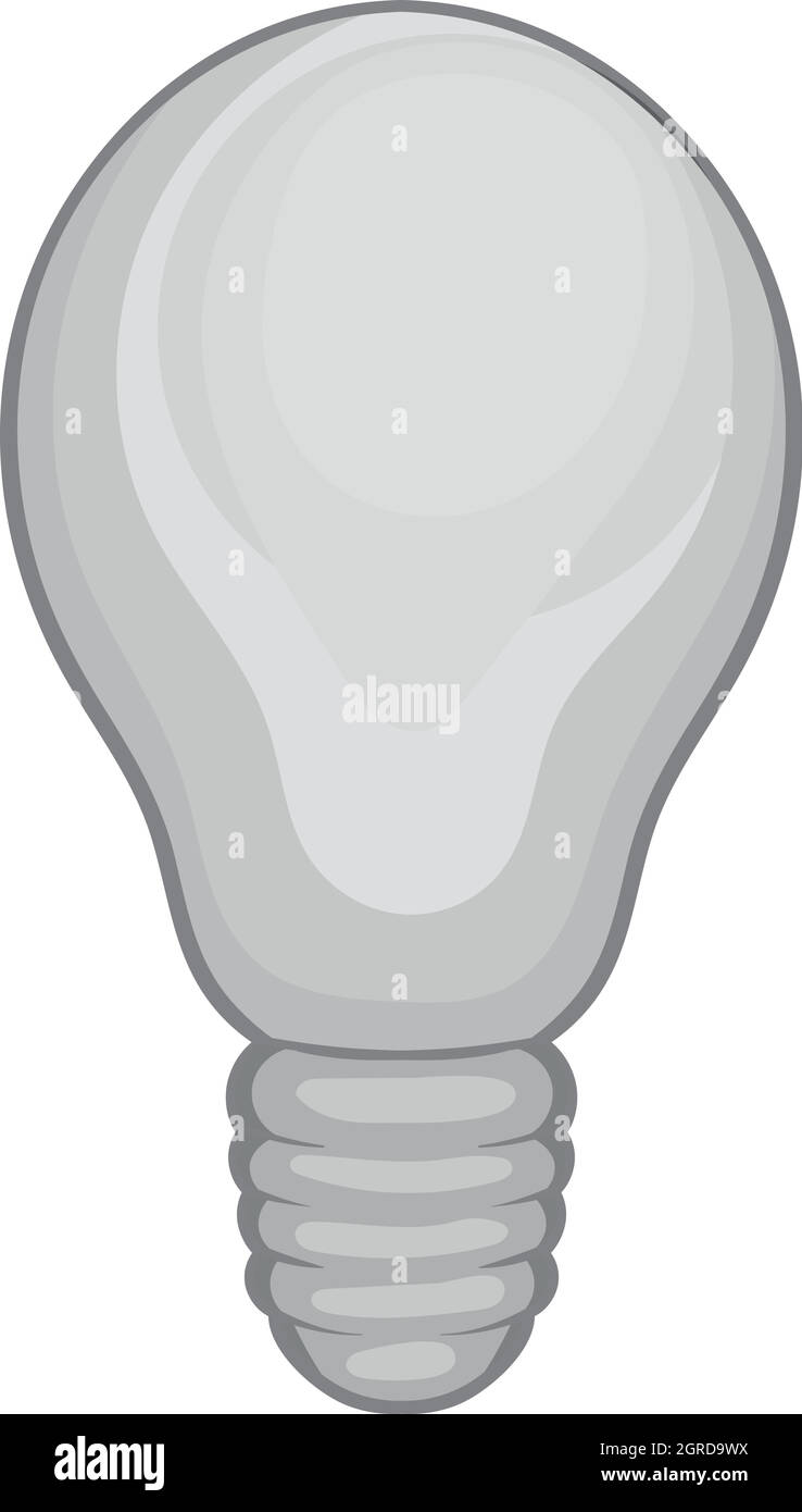 Icona della lampadina, nero stile monocromatico Illustrazione Vettoriale