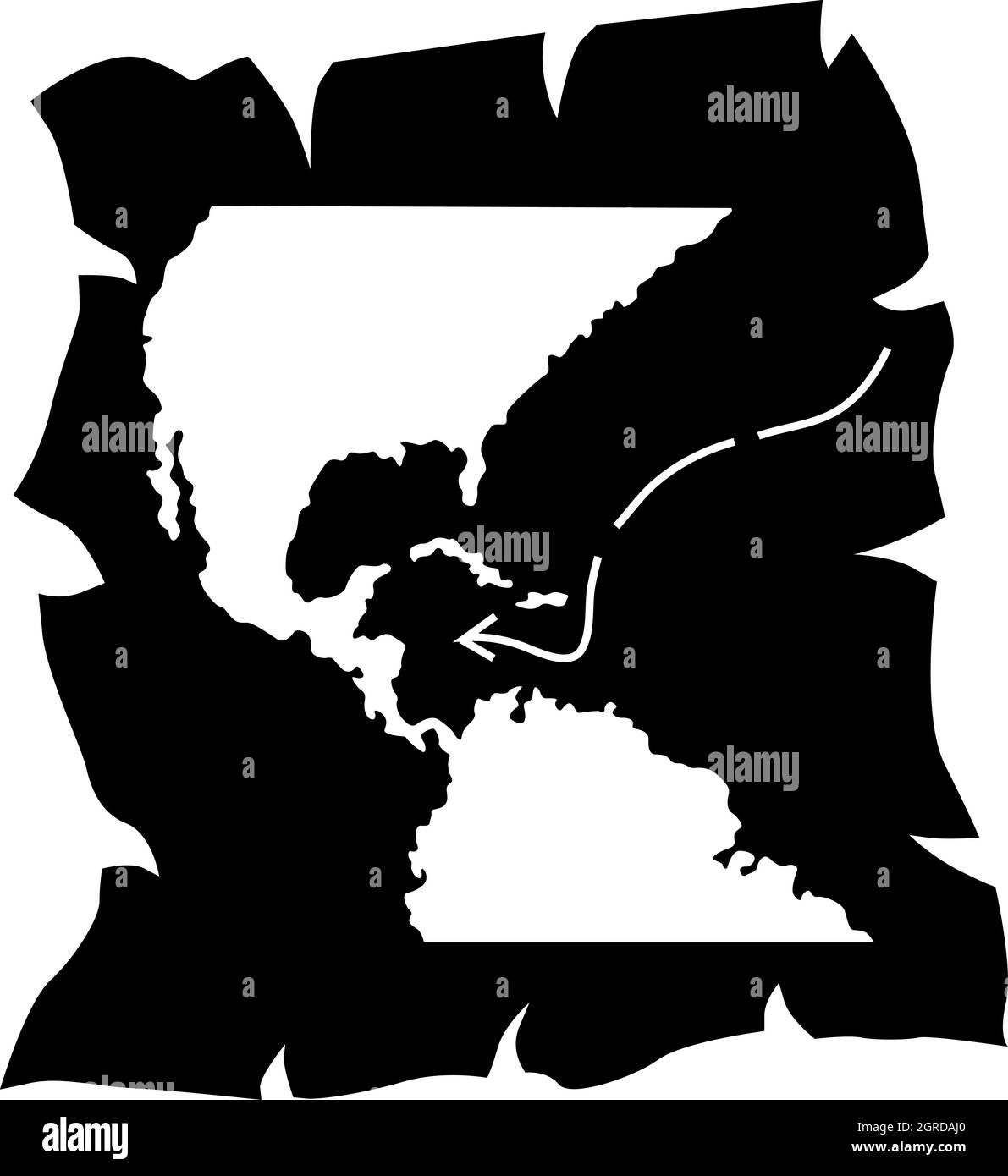Mappa della scoperta dell'America icona, stile semplice Illustrazione Vettoriale