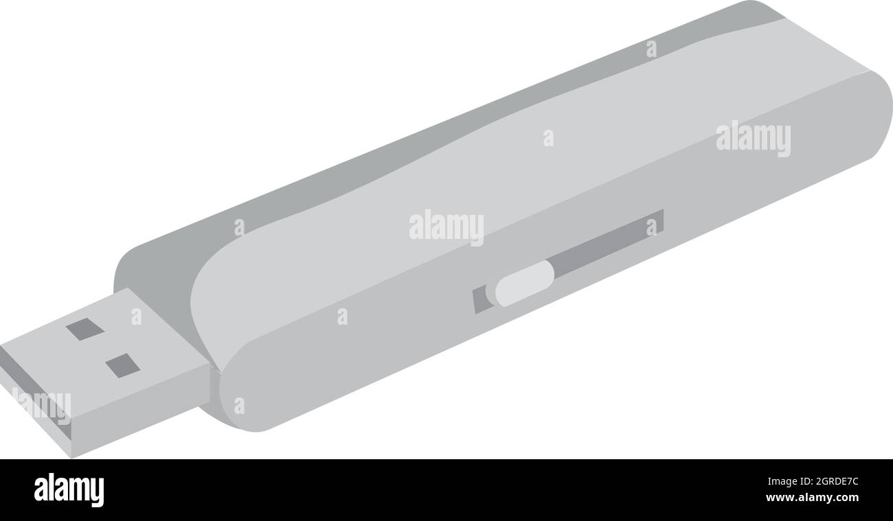 Unità flash USB icona, nero stile monocromatico Illustrazione Vettoriale