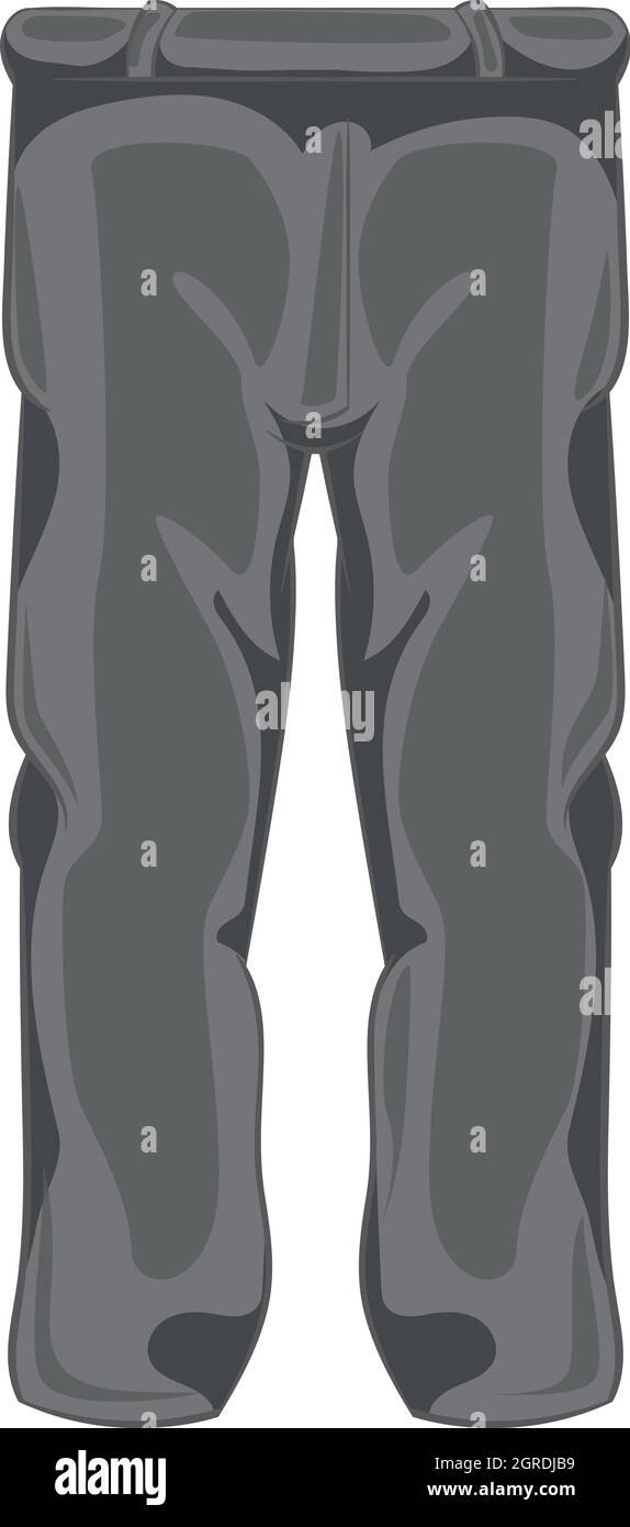 Mens pantaloni sportivi icona, nero stile monocromatico Illustrazione Vettoriale