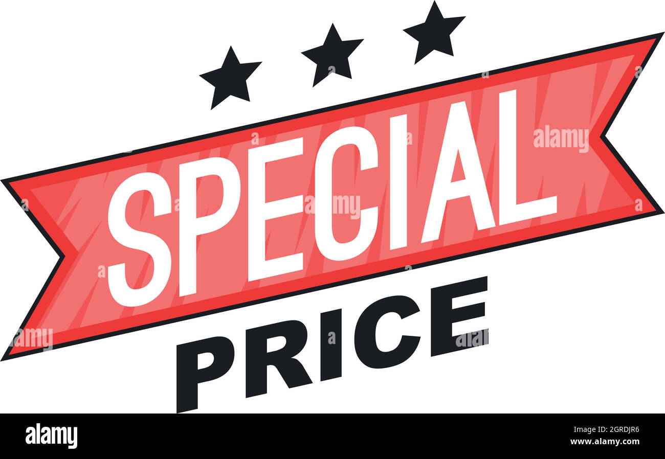 Prezzo speciale icona nastro, stile cartoon Illustrazione Vettoriale