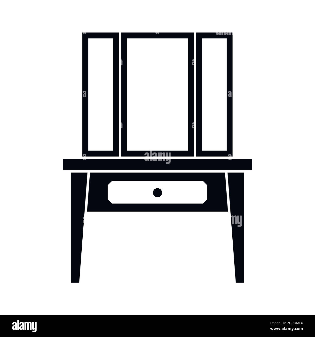 Console di medicazione, pier-icona di vetro, stile semplice Illustrazione Vettoriale