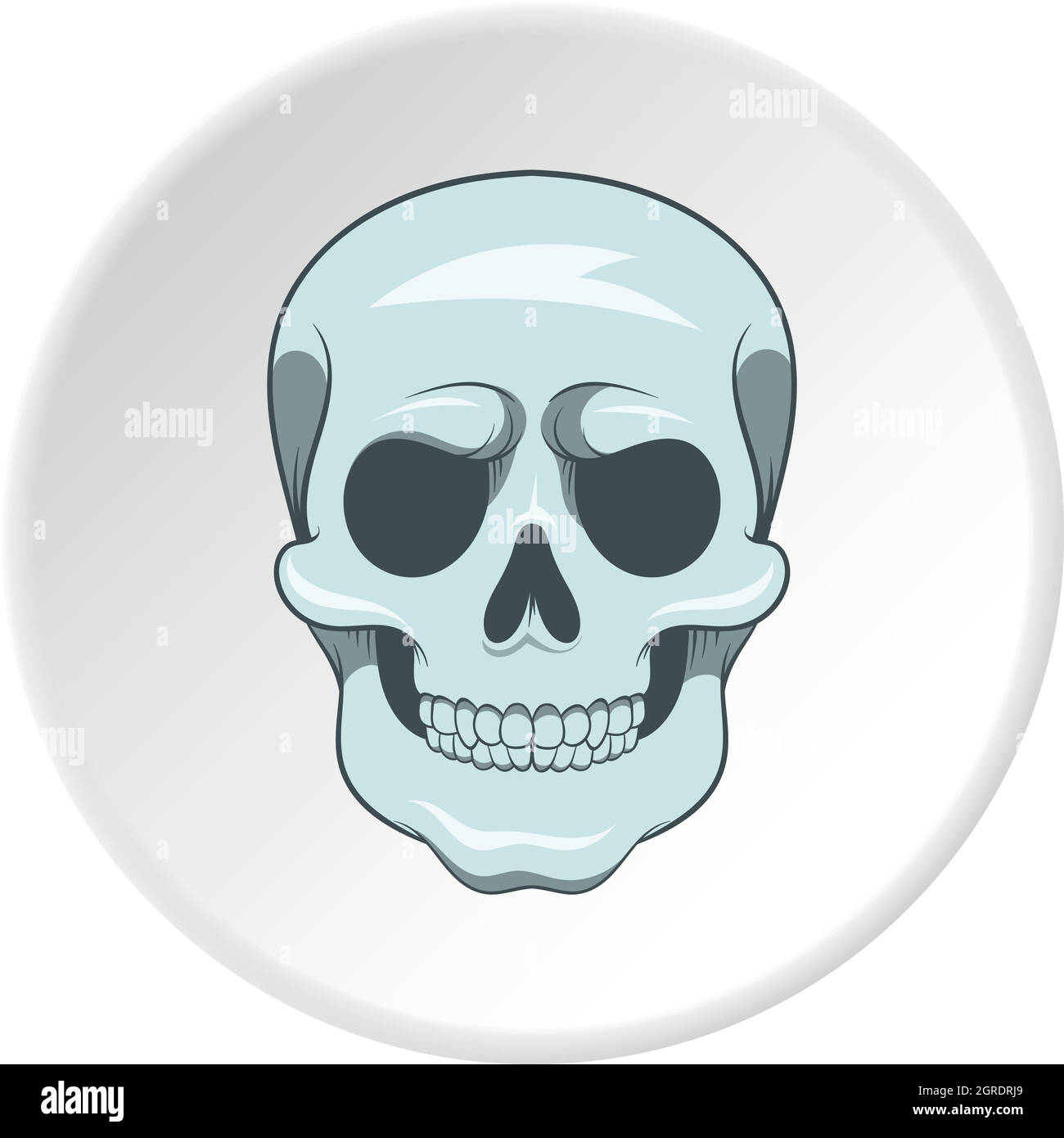 Icona Skull, stile cartoon Illustrazione Vettoriale