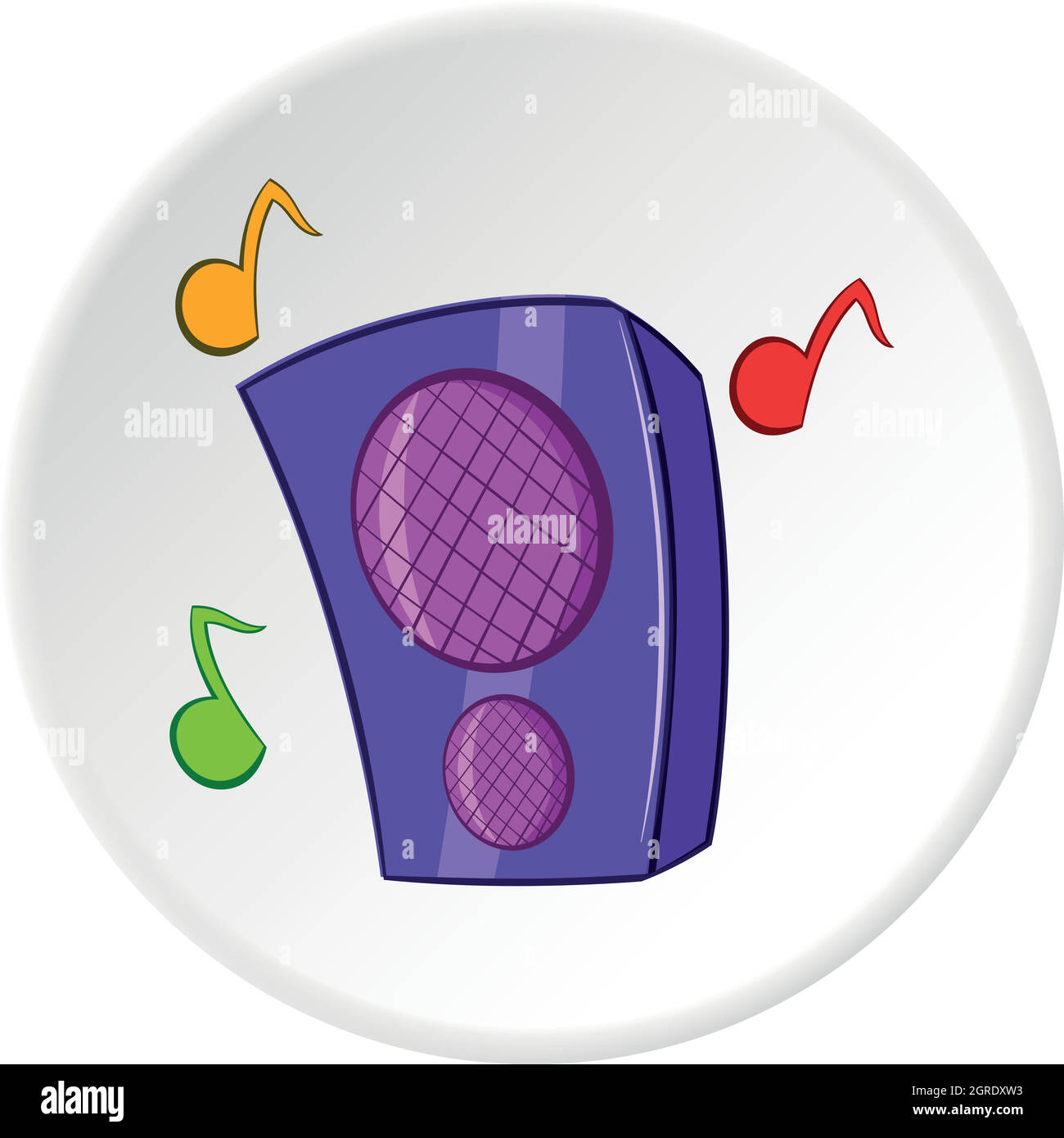 Musica colonna icona, stile cartoon Illustrazione Vettoriale