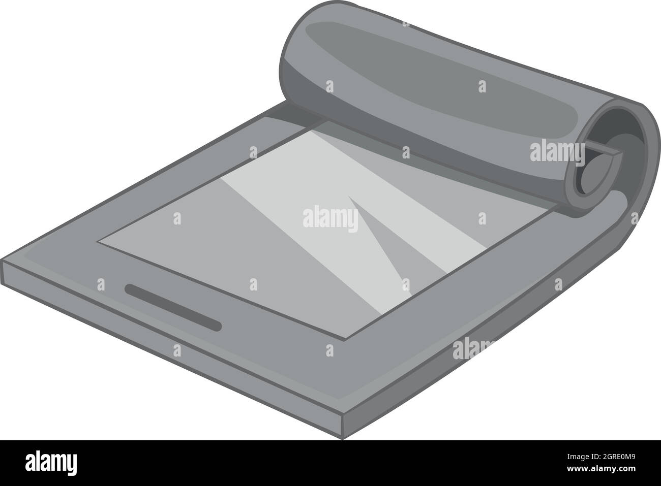 Tablet flessibile icona, nero stile monocromatico Illustrazione Vettoriale