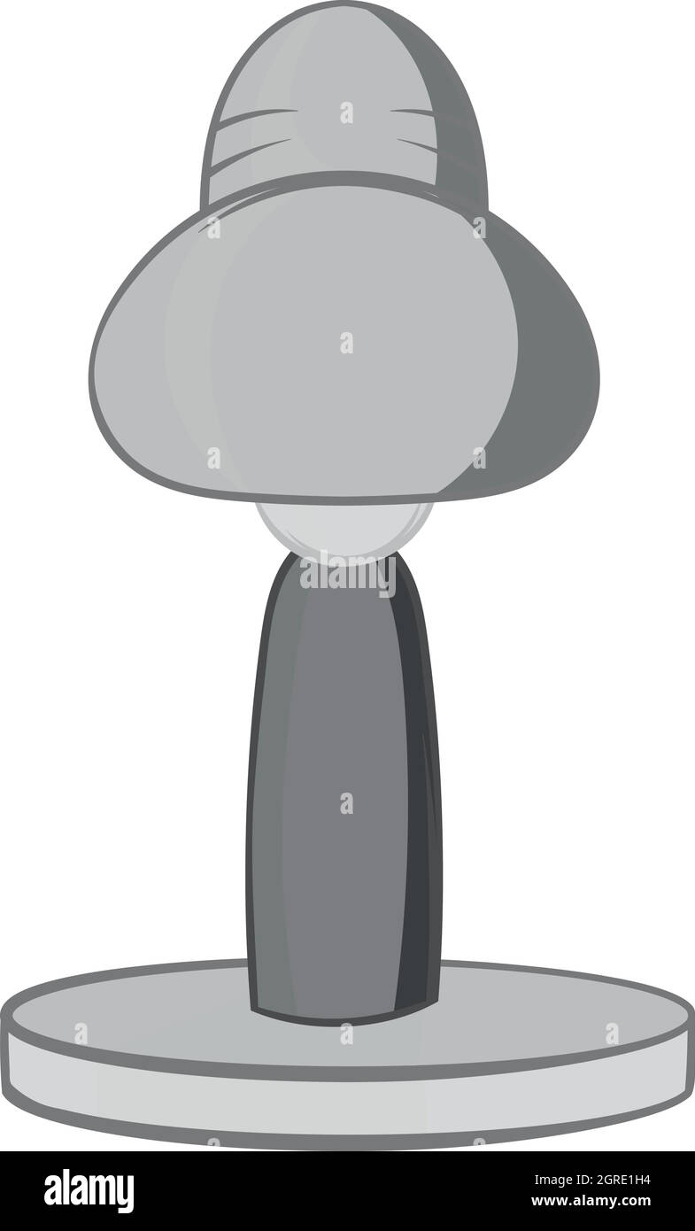 Lampada da tavolo icona, nero stile monocromatico Illustrazione Vettoriale