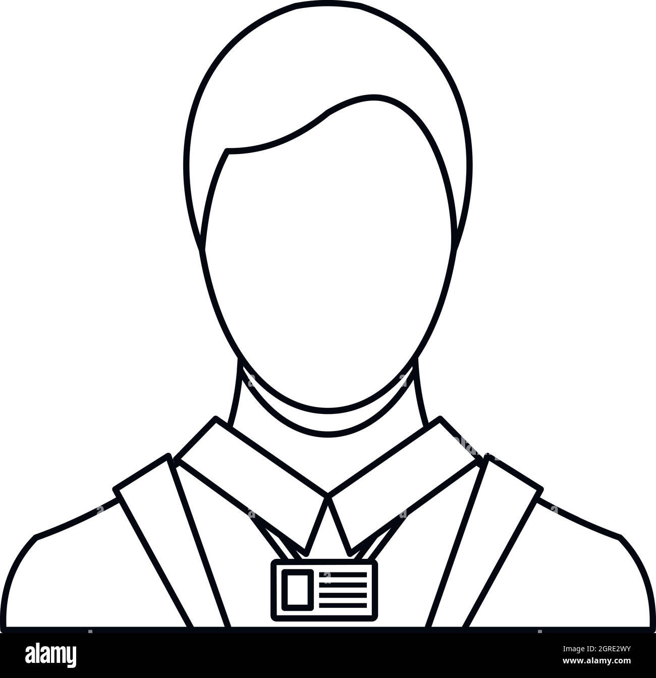 Imprenditore con nome identità icona della scheda Illustrazione Vettoriale