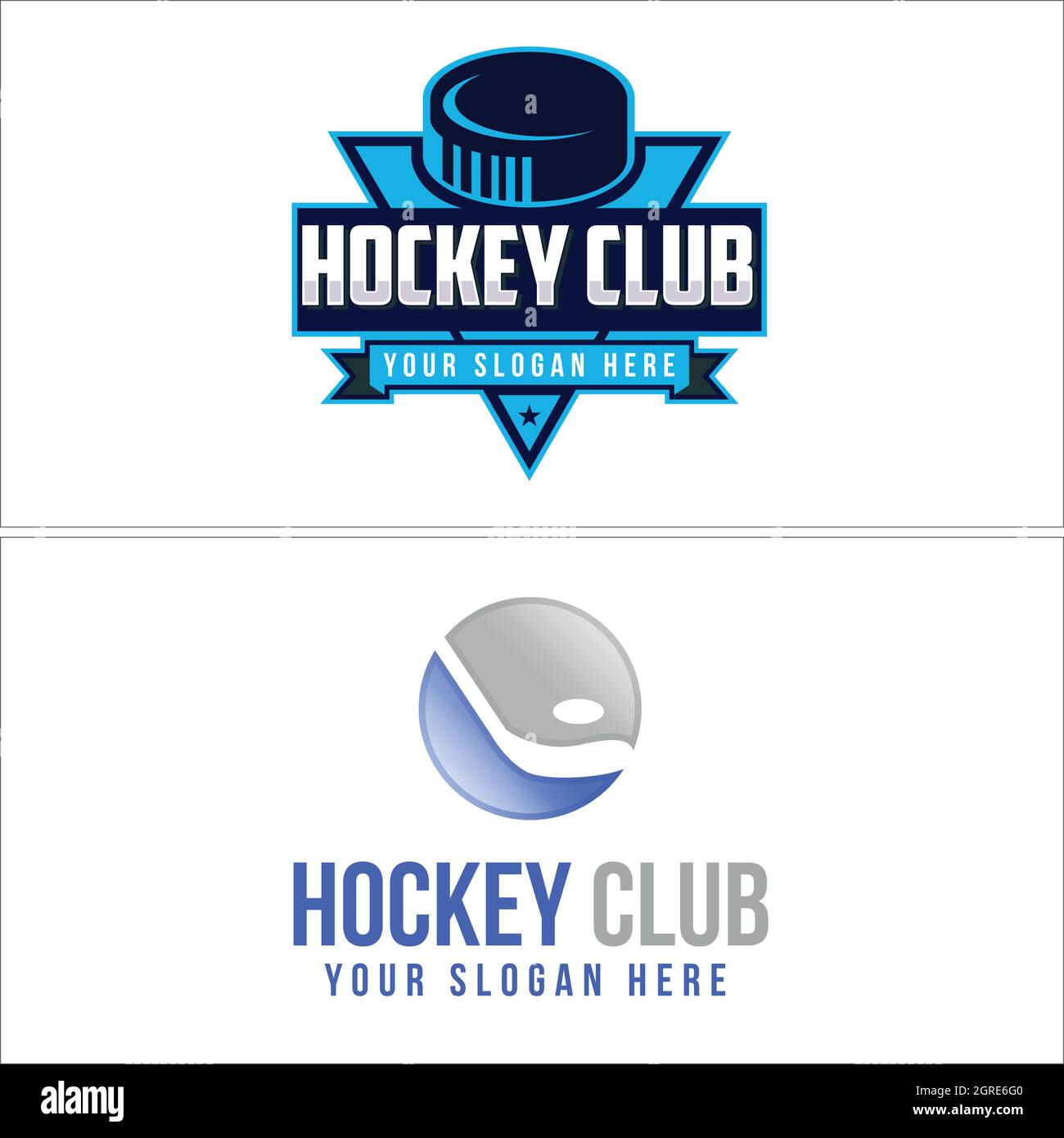 Set di design con logo hockey Illustrazione Vettoriale