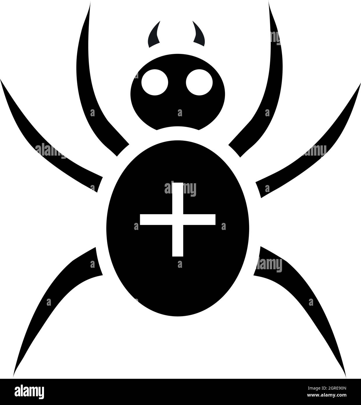 Icona a ragno nero, stile semplice Illustrazione Vettoriale