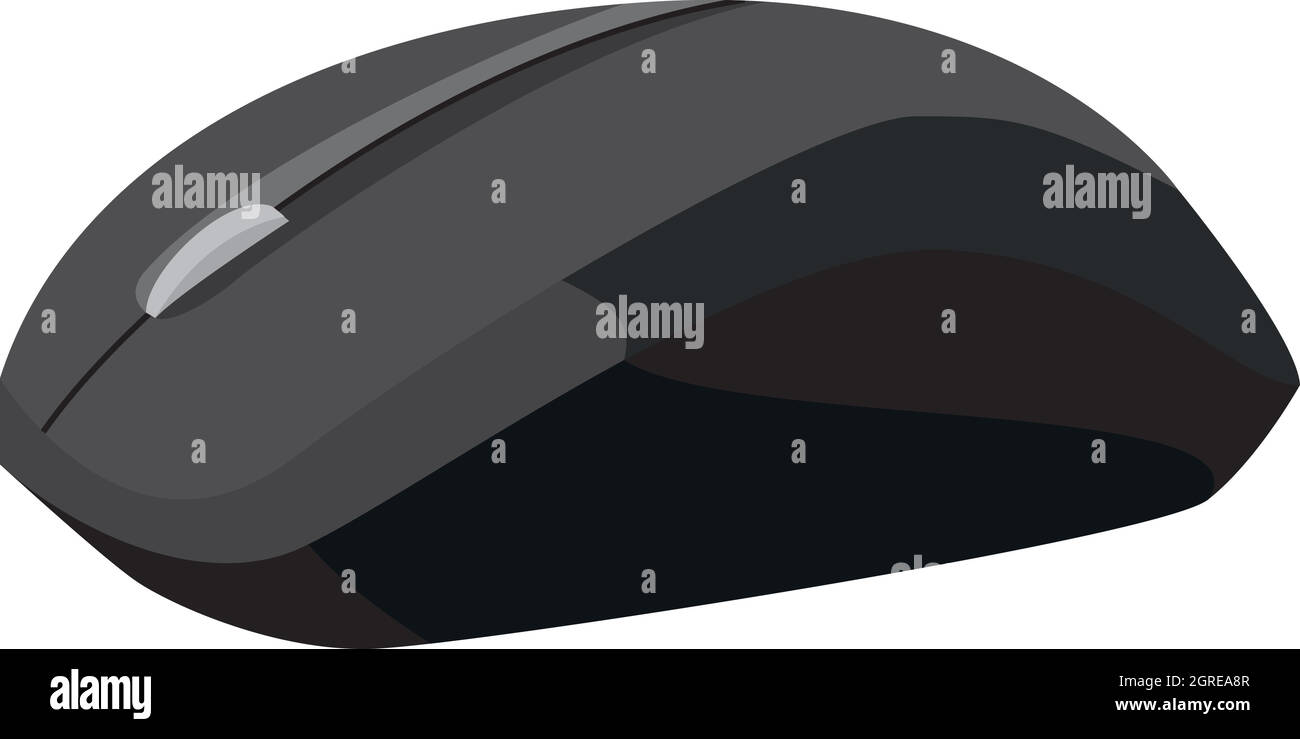 Mouse senza fili icona, nero stile monocromatico Illustrazione Vettoriale