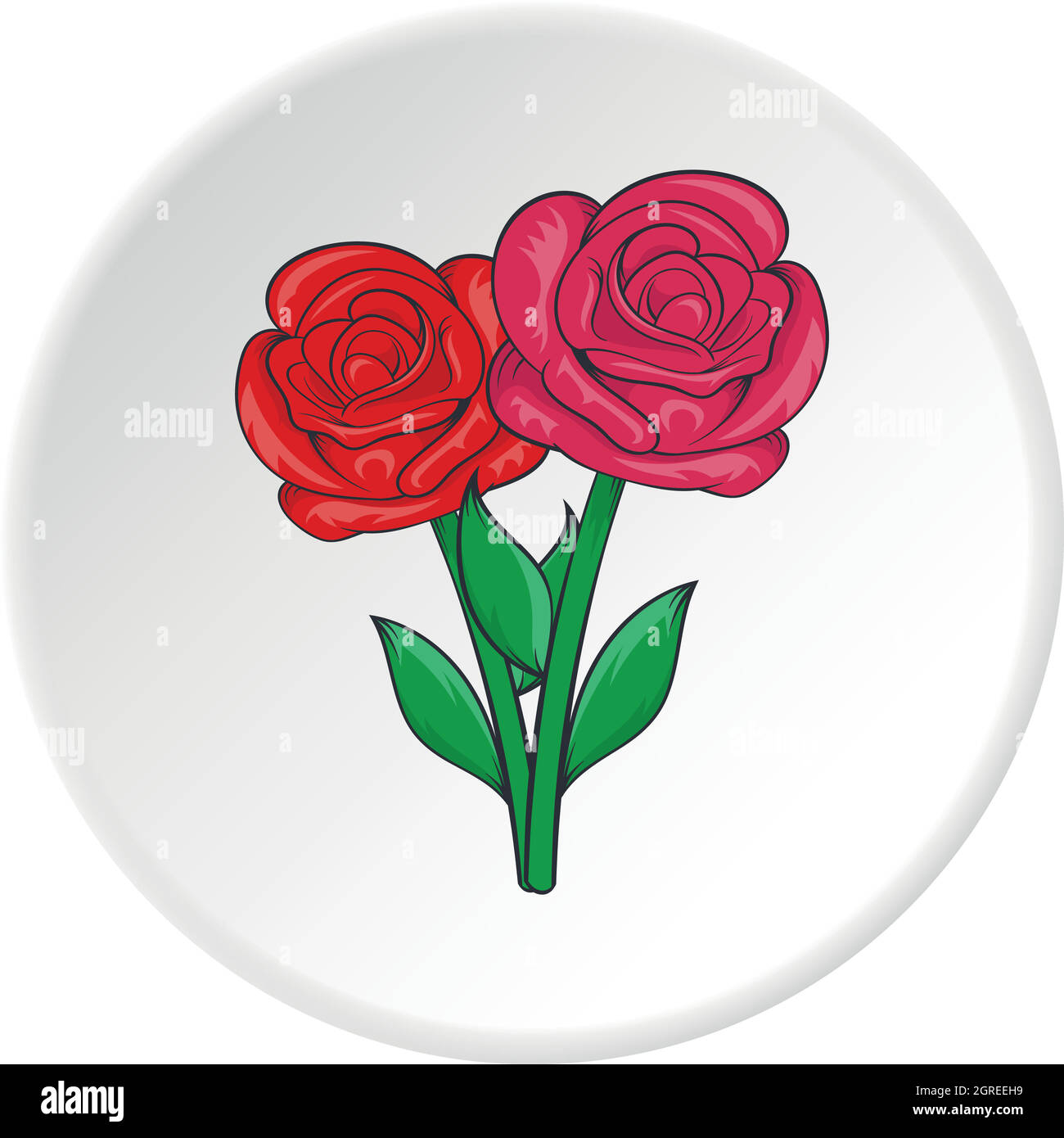 Fiori sulla tomba icona, stile cartoon Illustrazione Vettoriale