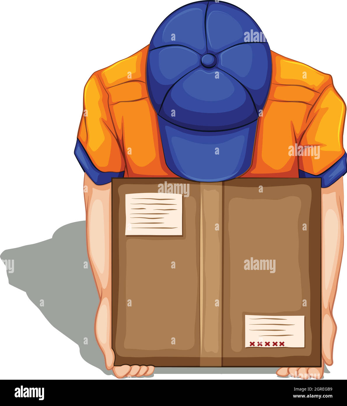 Una vista dall'alto di un addetto alla consegna Illustrazione Vettoriale