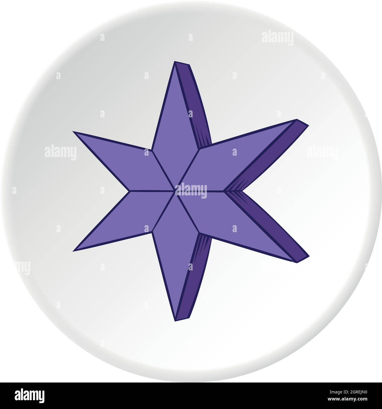 Icona stella a sei punte celeste, stile cartone animato Illustrazione Vettoriale