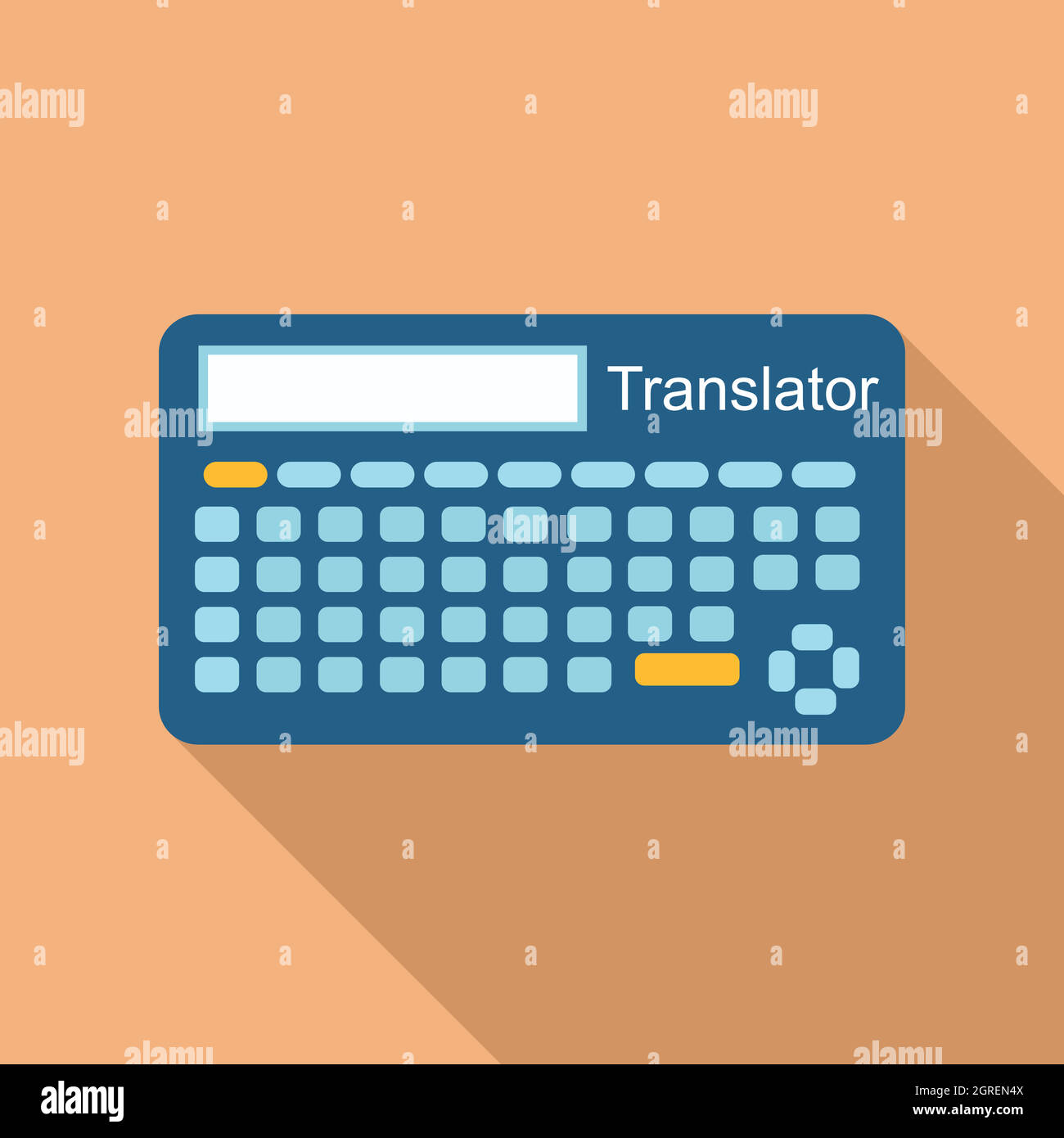 Dispositivo elettronico di tradurre l'icona di stile piatto Illustrazione Vettoriale