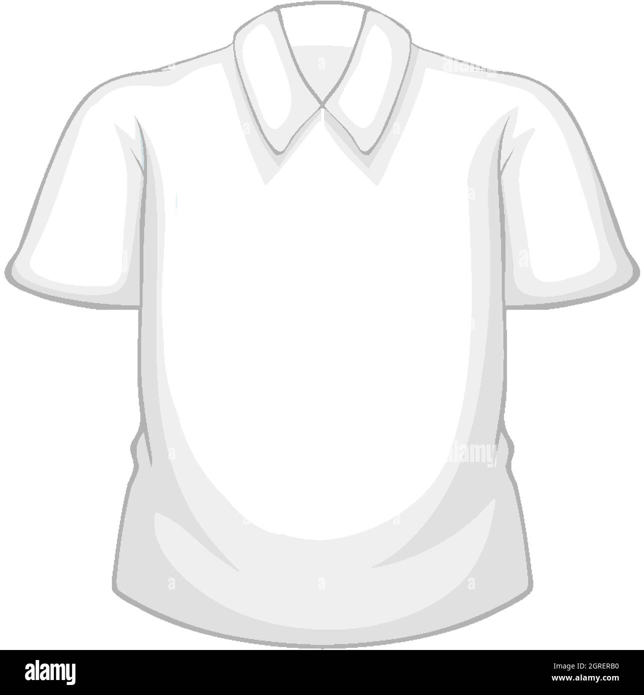 Camicia bianca bianca bianca isolata su sfondo bianco Illustrazione Vettoriale
