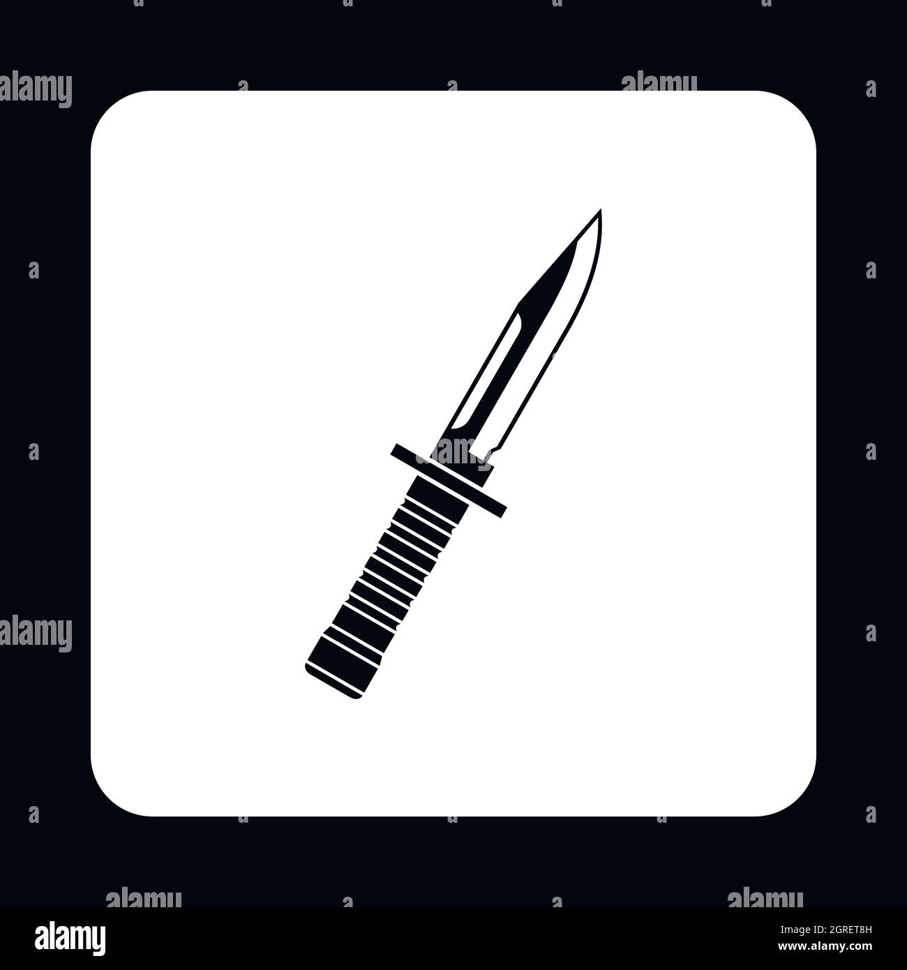 Nonfolding coltello militare icona in stile semplice Illustrazione Vettoriale