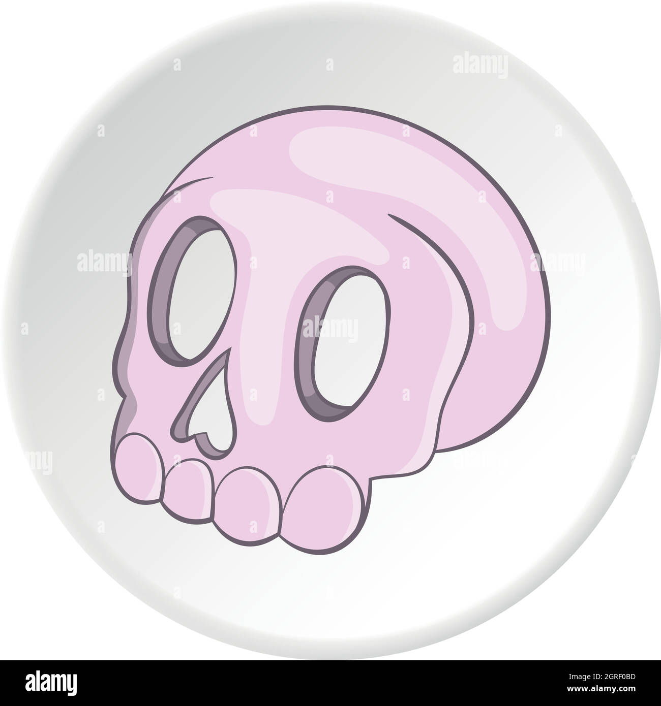 Icona Skull, stile cartoon Illustrazione Vettoriale