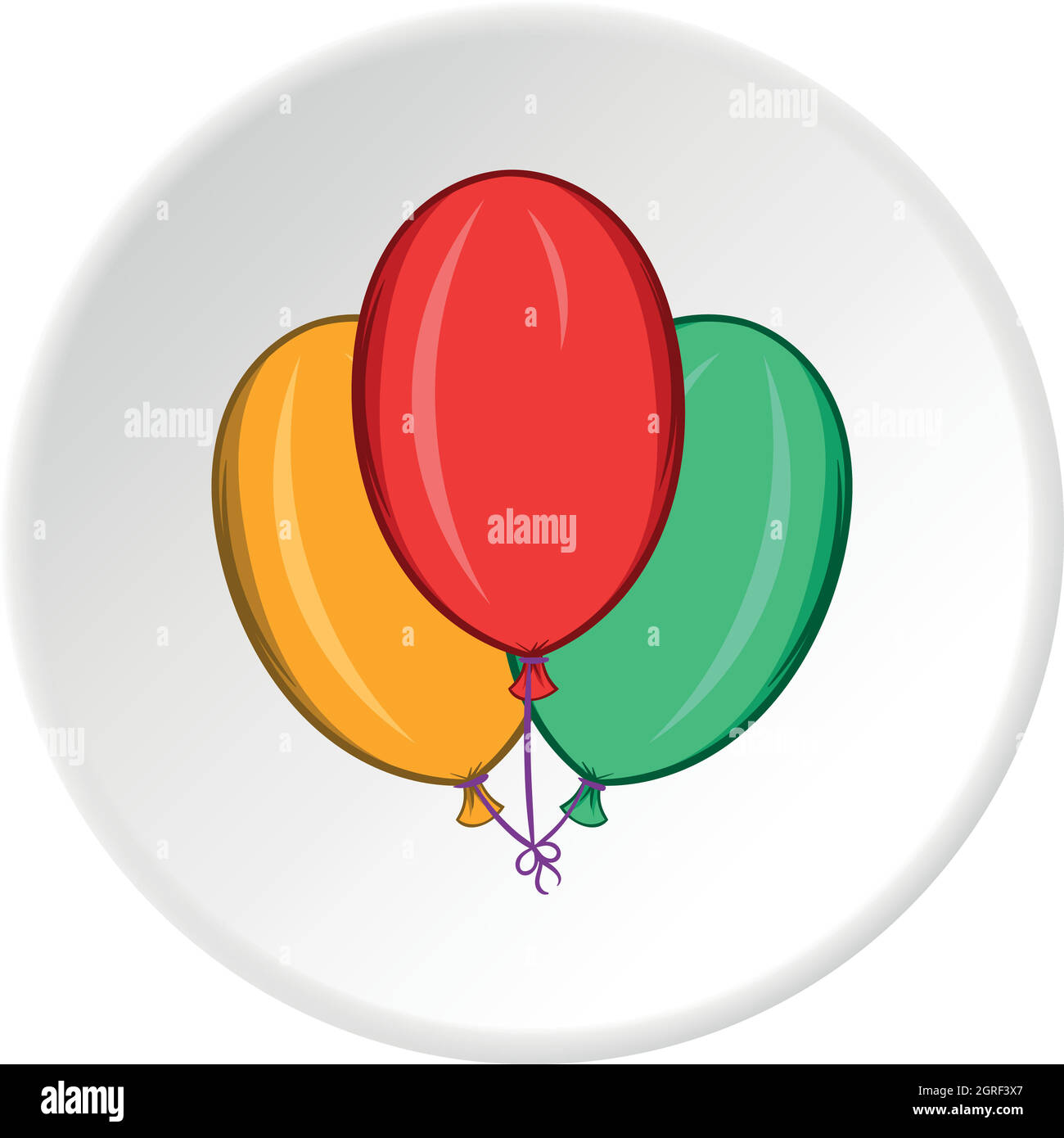 Icona dei palloncini d'aria, stile cartoon Illustrazione Vettoriale