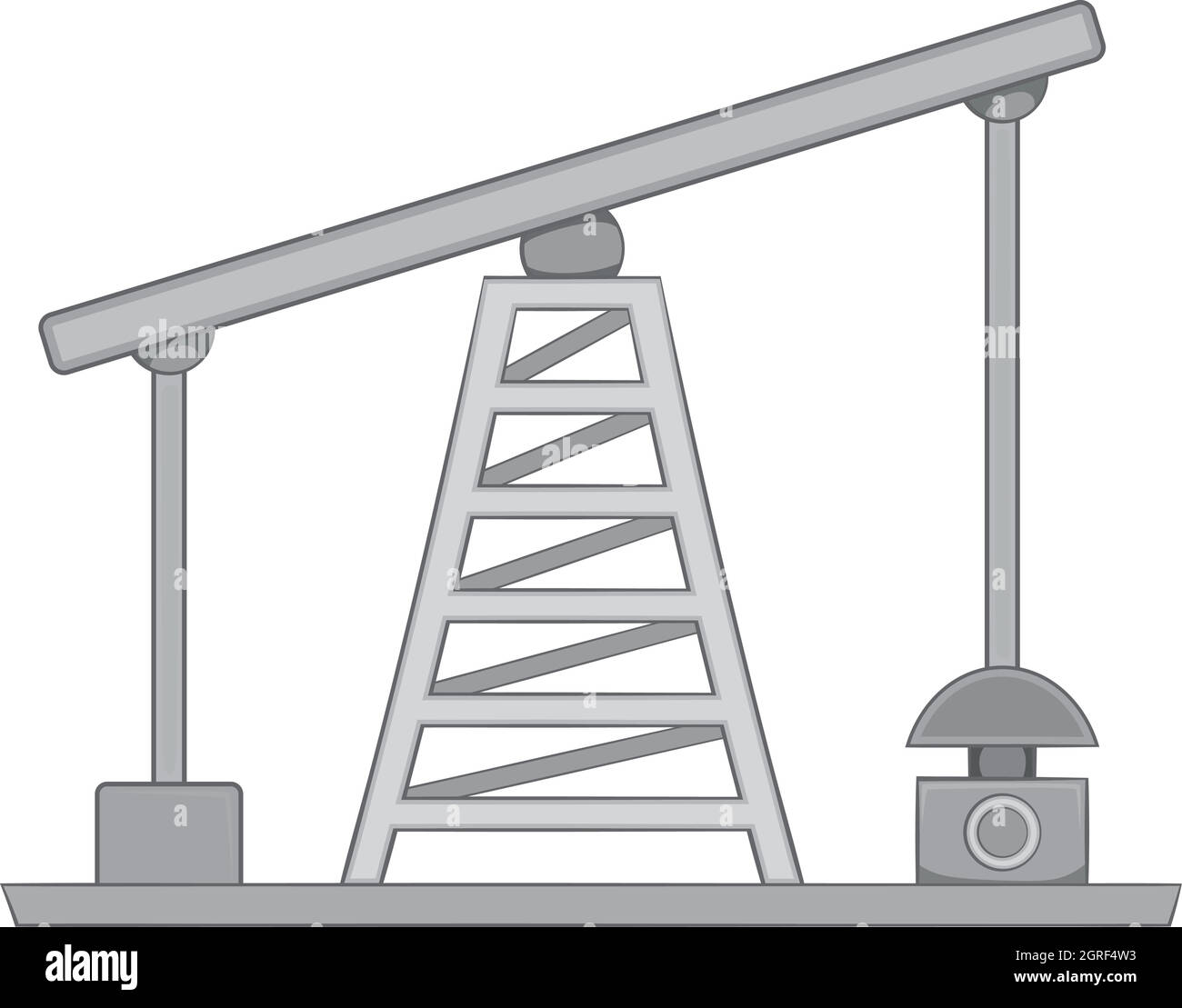 Pompa olio icona, nero stile monocromatico Illustrazione Vettoriale