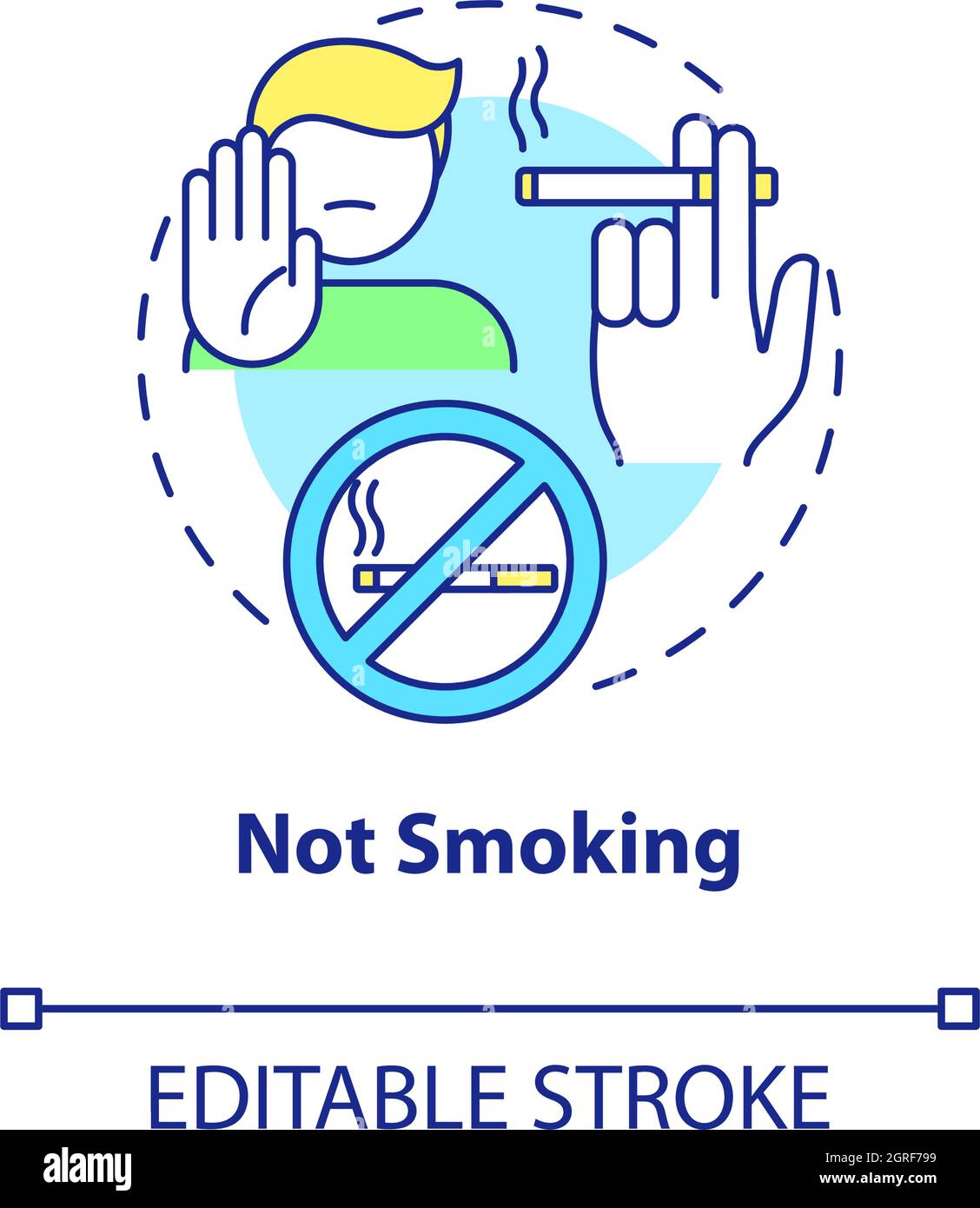Icona concetto non fumatori Illustrazione Vettoriale