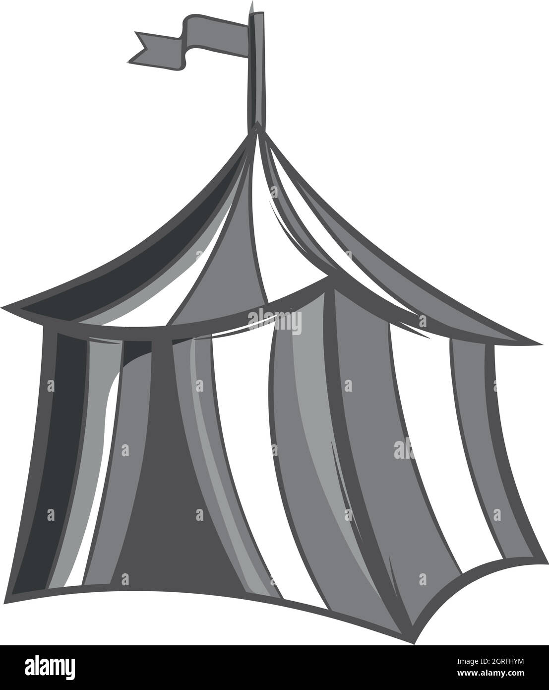 Cavalieri tenda icona, nero stile monocromatico Illustrazione Vettoriale