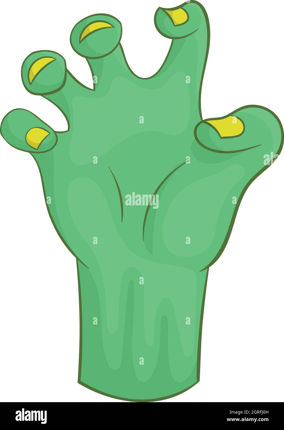 Zombie icona mano, stile cartoon Illustrazione Vettoriale