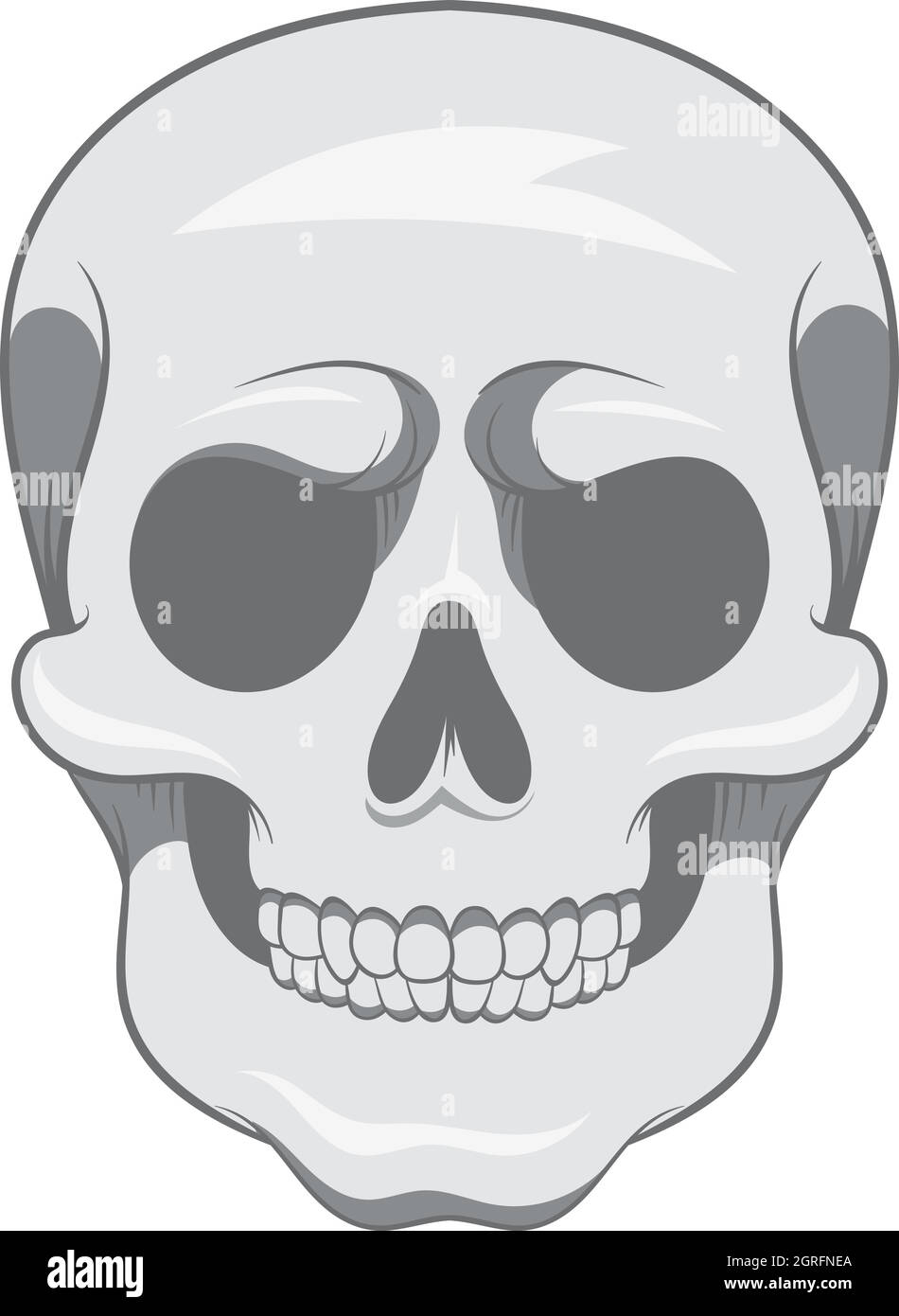 Icona Skull, nero stile monocromatico Illustrazione Vettoriale