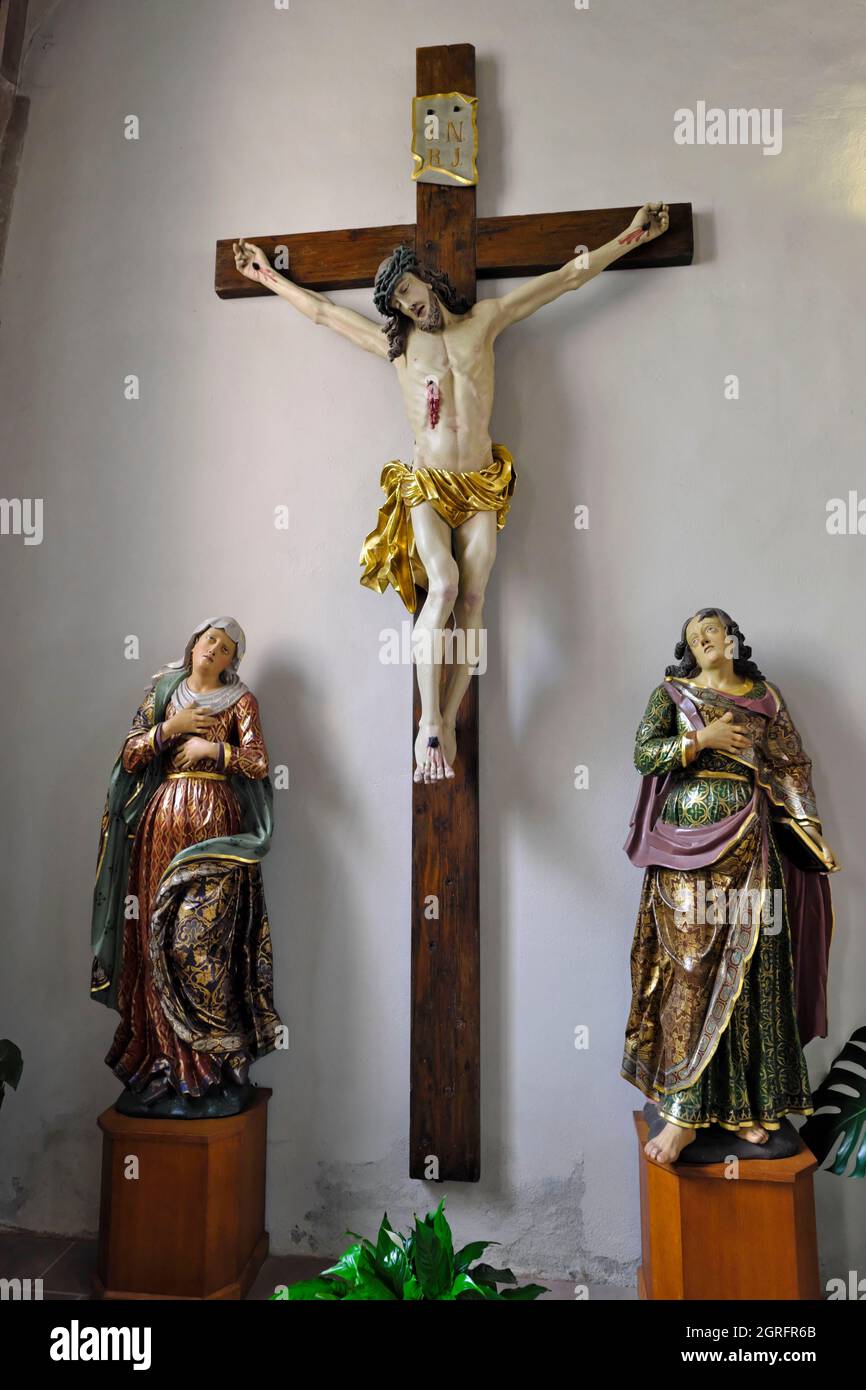Francia, Bas Rhin, Molsheim, chiesa gesuita dal 1617, ora chiesa di Saint Georges, calvario datato 18 ° secolo Foto Stock
