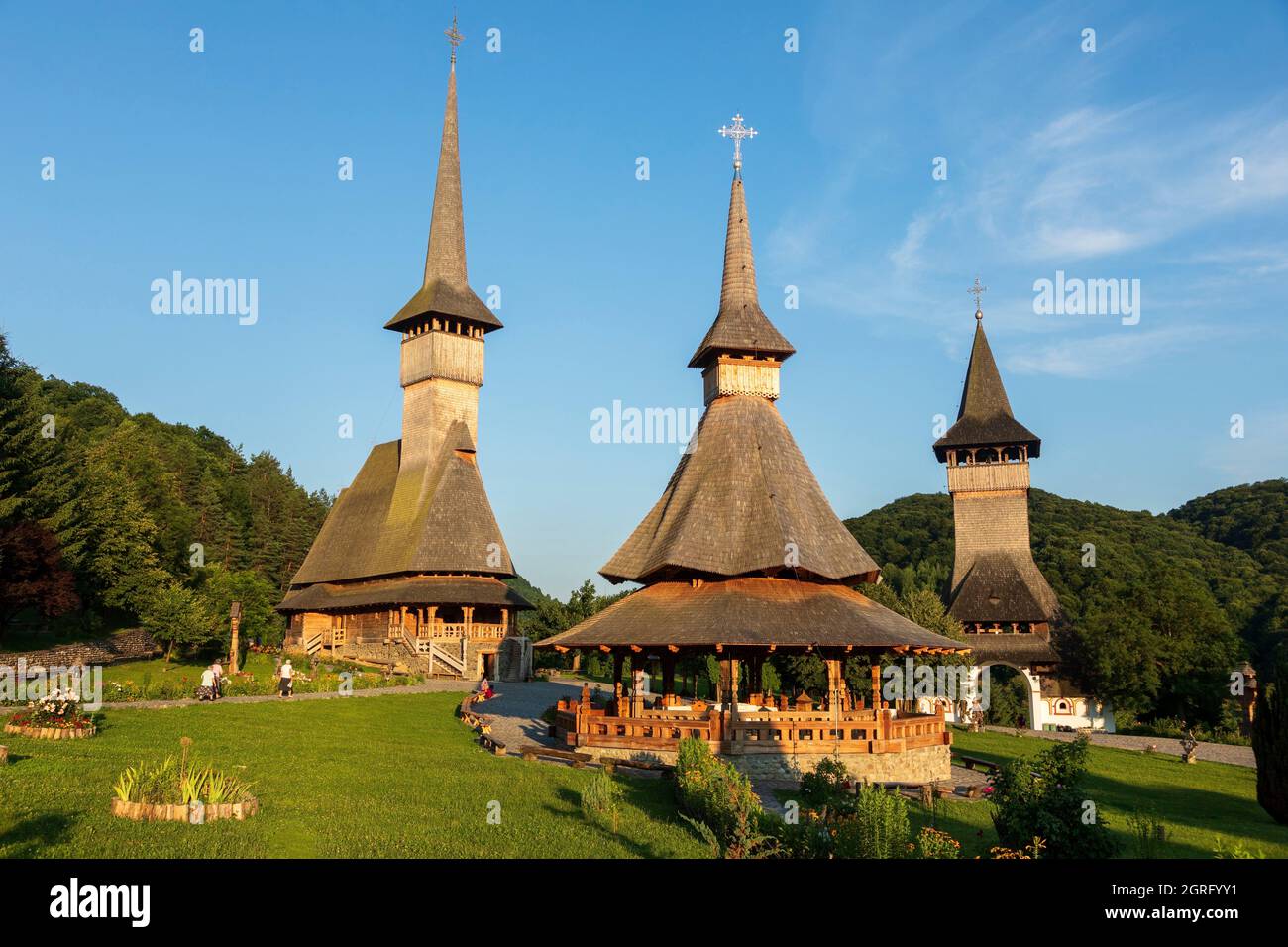 Romania, regione di Maramures, Barsana, monastero di Barsana Foto Stock