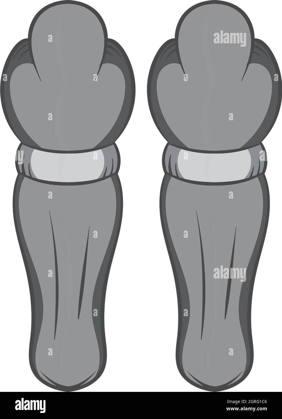 Hockey ginocchiere, icona nero stile monocromatico Illustrazione Vettoriale