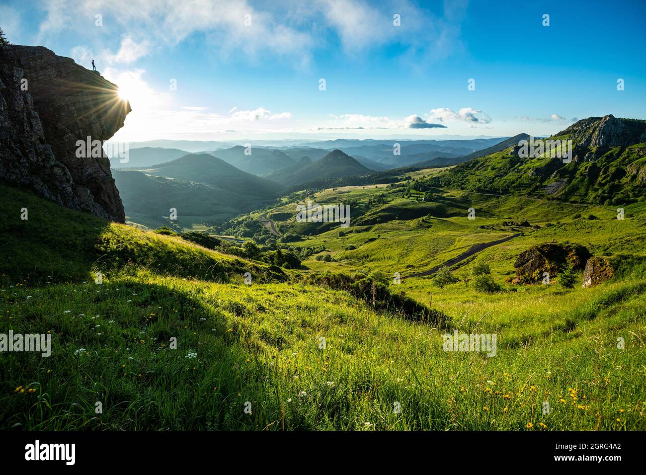 Francia, Ardeche, Parc Naturel des Monts d'Ardeche, Boree, Croix de Boutieres Foto Stock