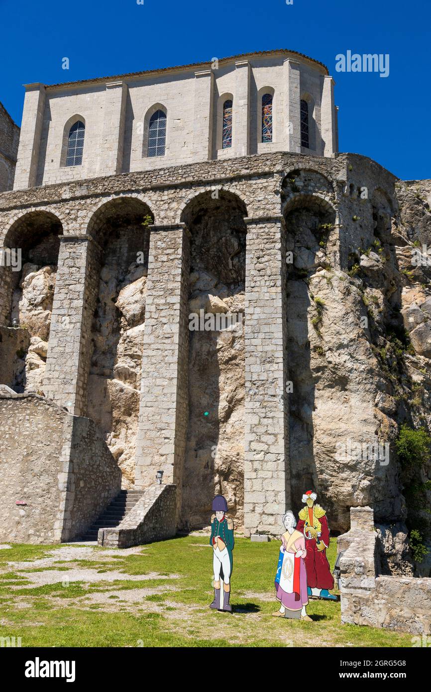 Francia, Alpes de Haute Provence, Sisteron, cittadella, Notre-Dame du Chateau cappella Foto Stock