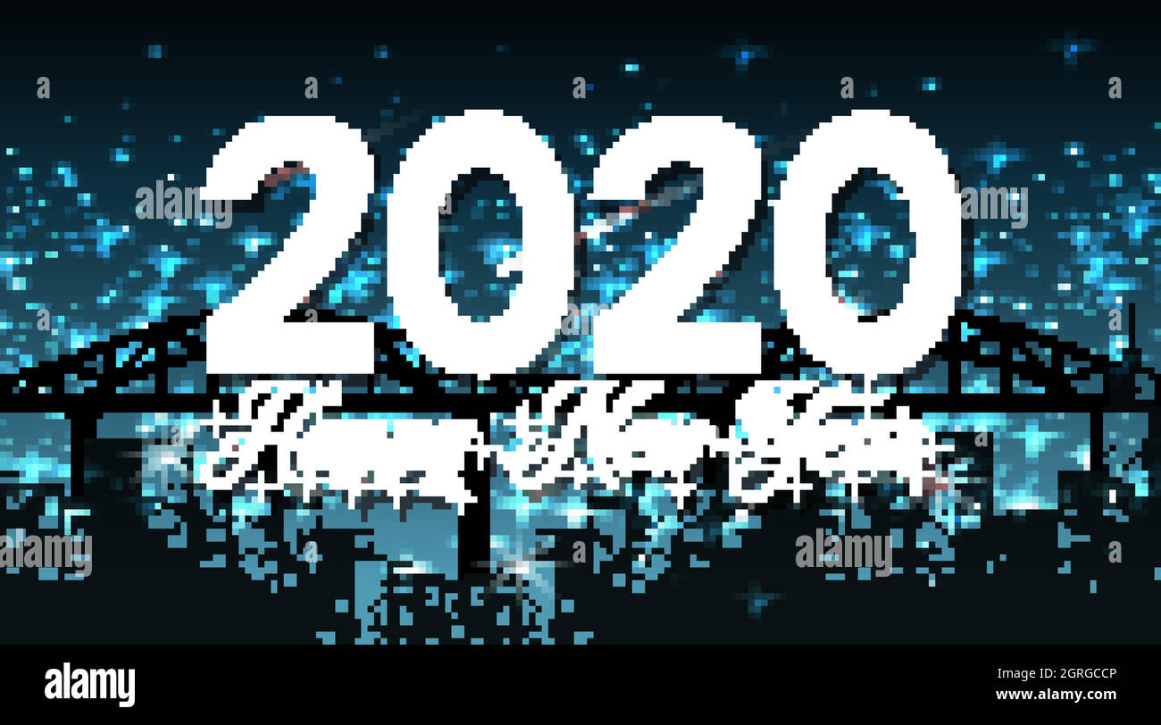 Felice anno nuovo background design per il 2020 Illustrazione Vettoriale