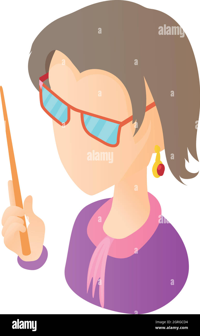 Guida del museo, icona di stile cartoon Illustrazione Vettoriale