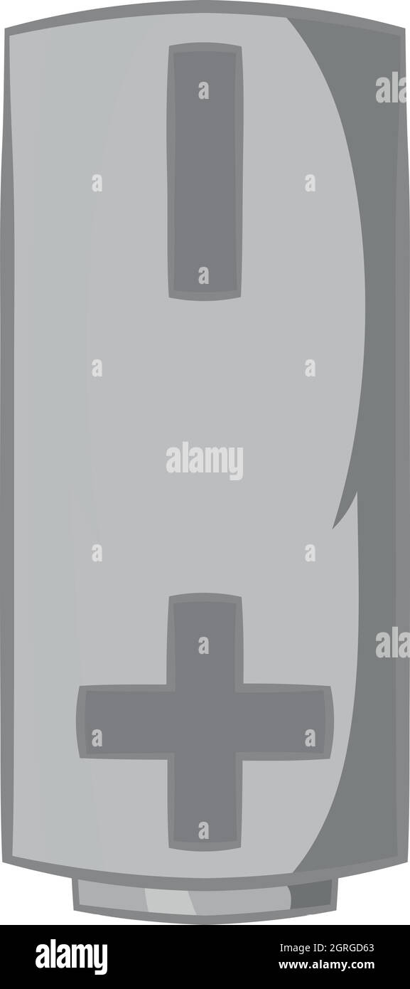Icona della batteria, nero stile monocromatico Illustrazione Vettoriale