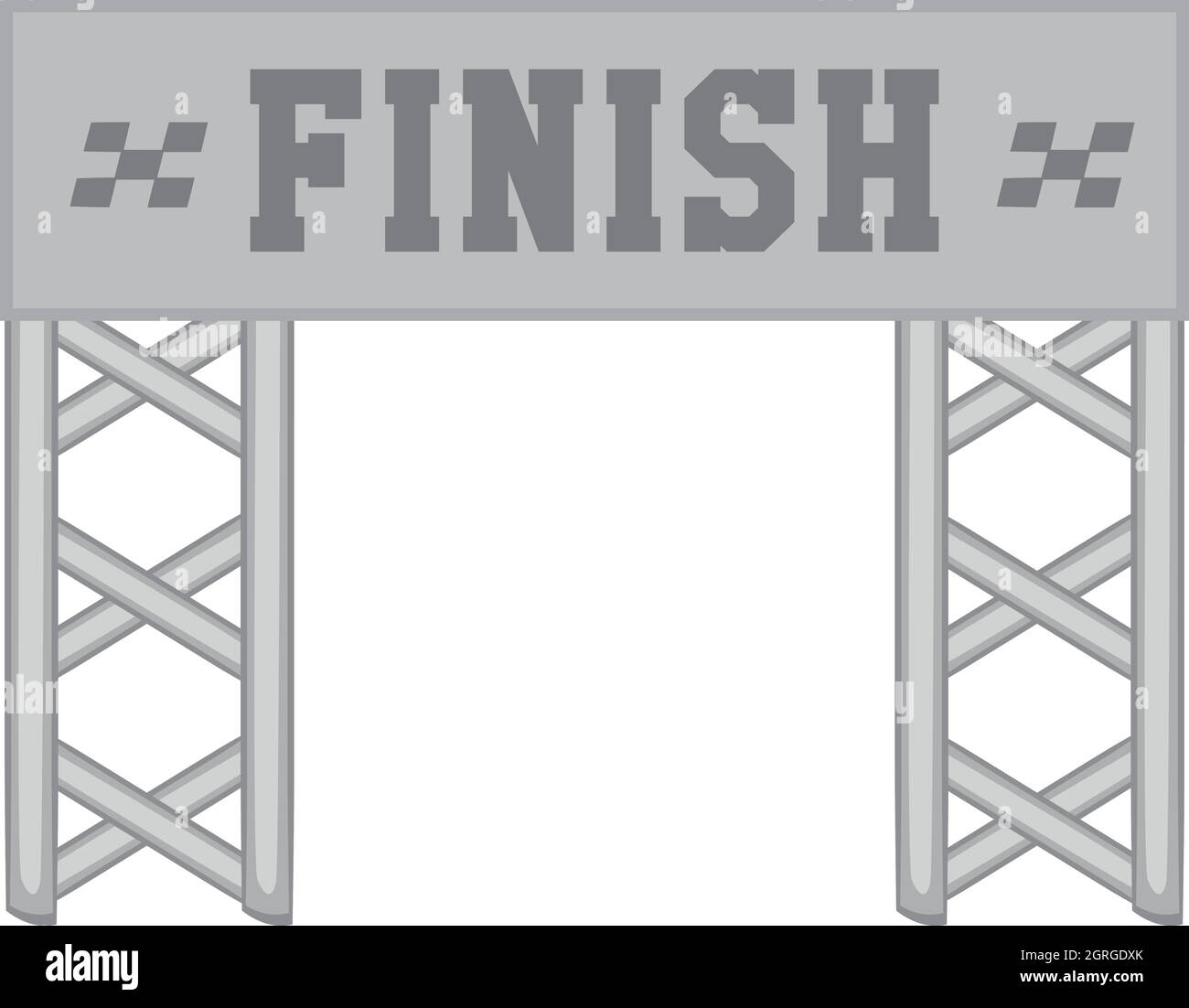 Fine gara icona gate, nero stile monocromatico Illustrazione Vettoriale