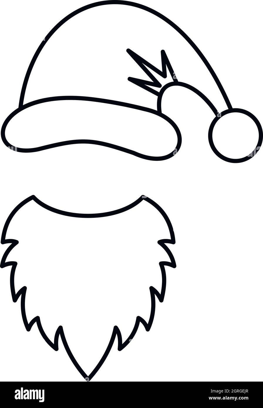 Cappello di natale e la barba bianca di Babbo Natale icona Immagine e  Vettoriale - Alamy