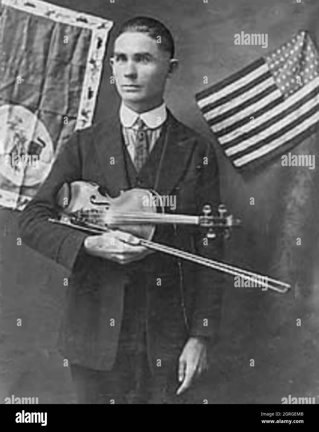 ECK ROBERTSON (1887-1975) giocatore di fiddler americano che ha registrato le sue prime canzoni di musica country disponibili in commercio nel 1922 con Henry Gilliland Foto Stock