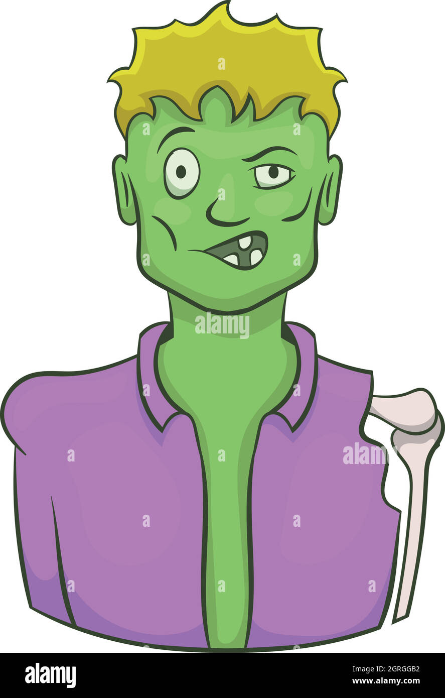 Halloween icona zombie, stile cartoon Illustrazione Vettoriale