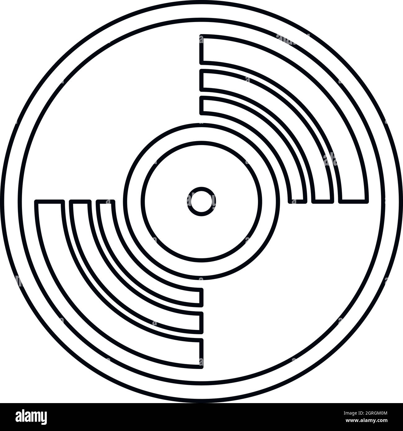 Vinil music record Icona, stile contorno Illustrazione Vettoriale