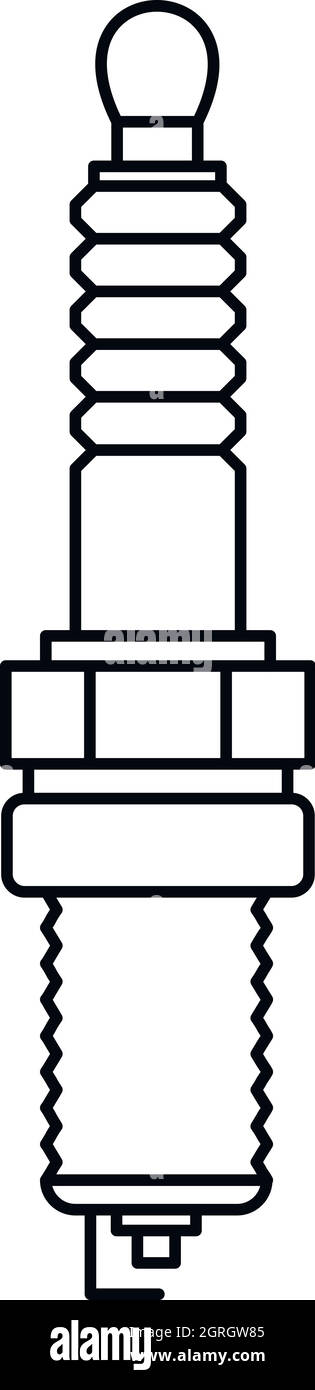 Candela auto icona di stile di contorno Illustrazione Vettoriale