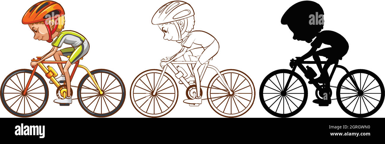 Set di atleta ciclistica Illustrazione Vettoriale