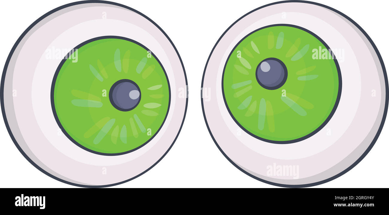 Gli occhi di Halloween icona, stile cartoon Illustrazione Vettoriale