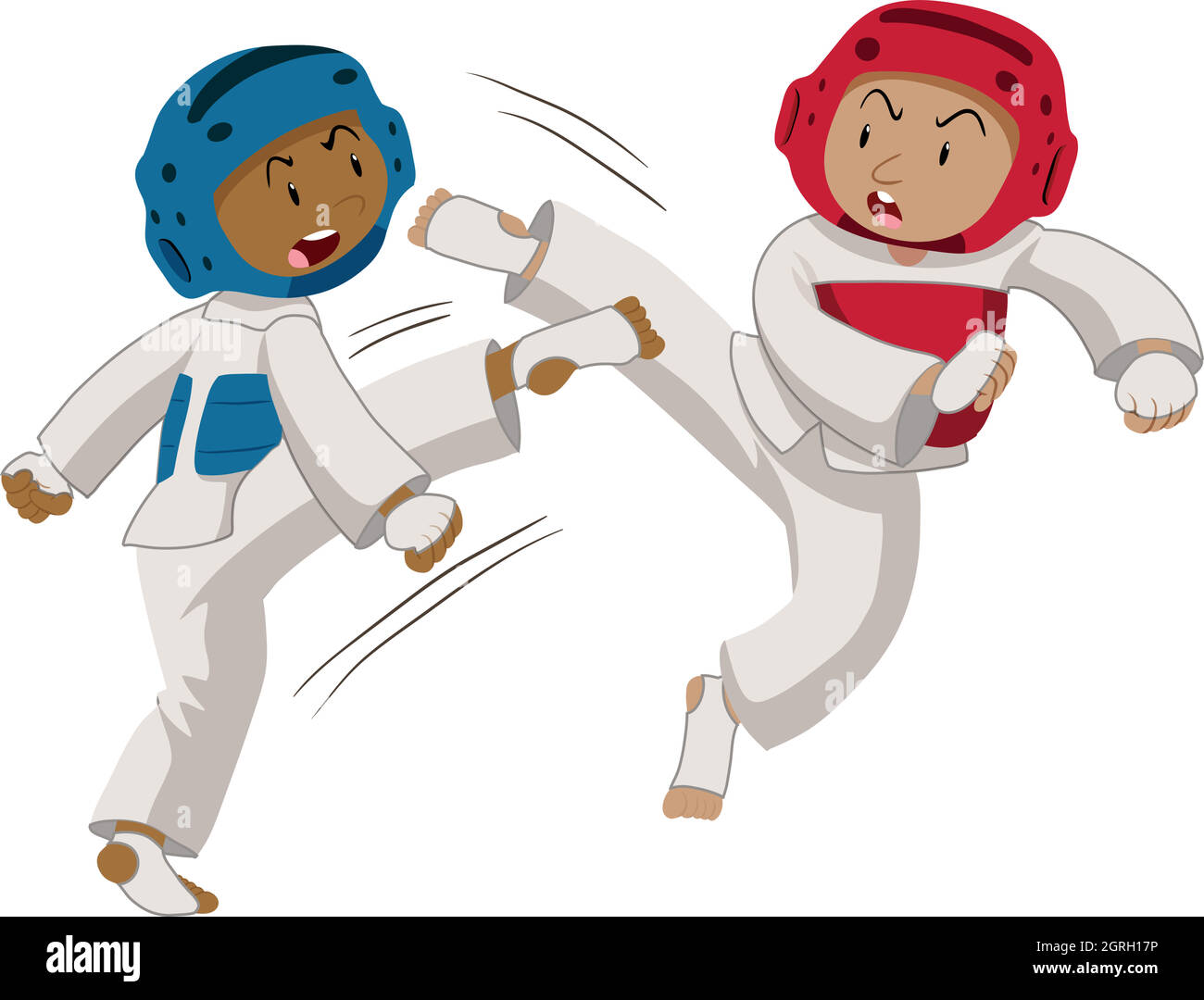 Due giocatori che fanno taekwondo Illustrazione Vettoriale