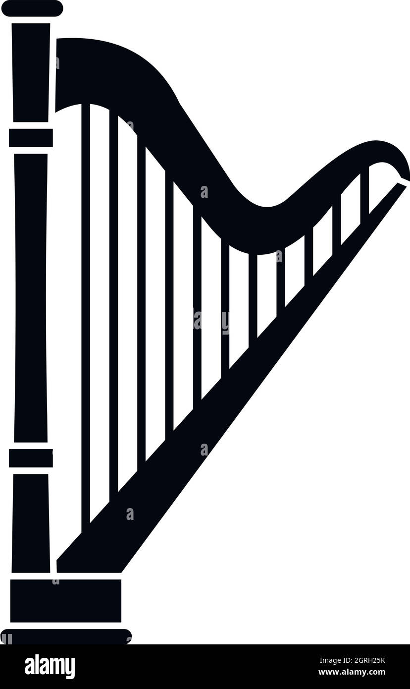 Icona di arpa in stile semplice Illustrazione Vettoriale