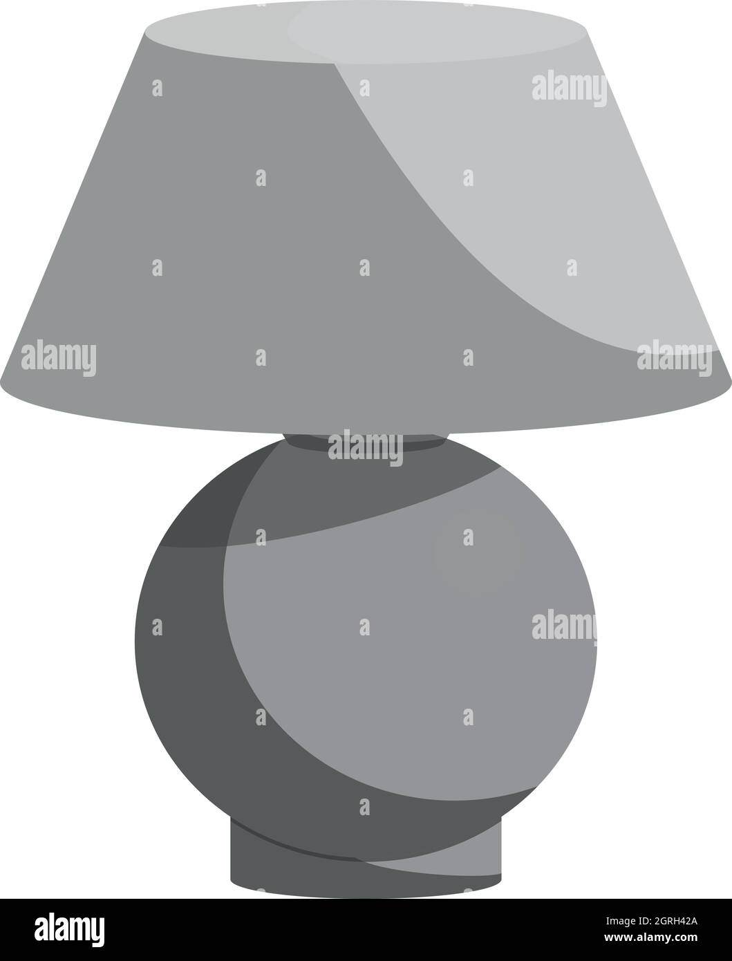 Lampada da terra a icona, nero stile monocromatico Illustrazione Vettoriale