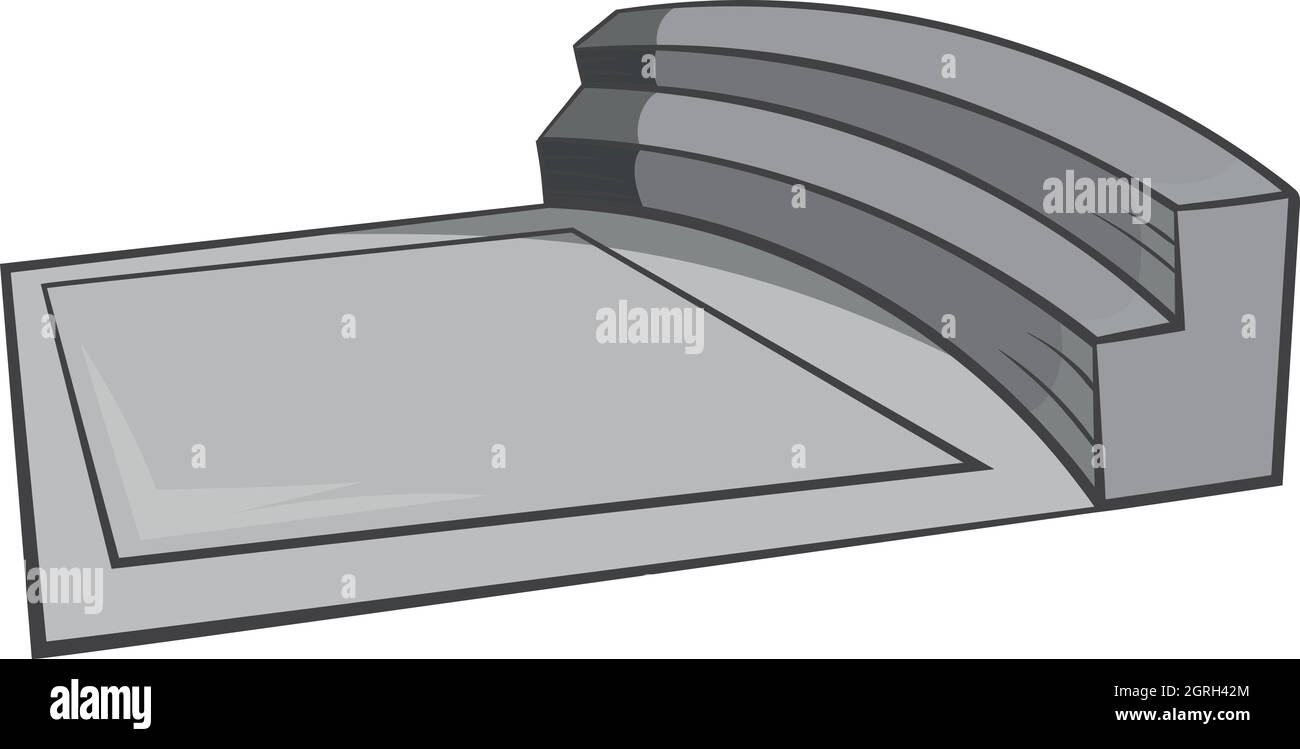 Piazza piccola icona stadium, nero stile monocromatico Illustrazione Vettoriale
