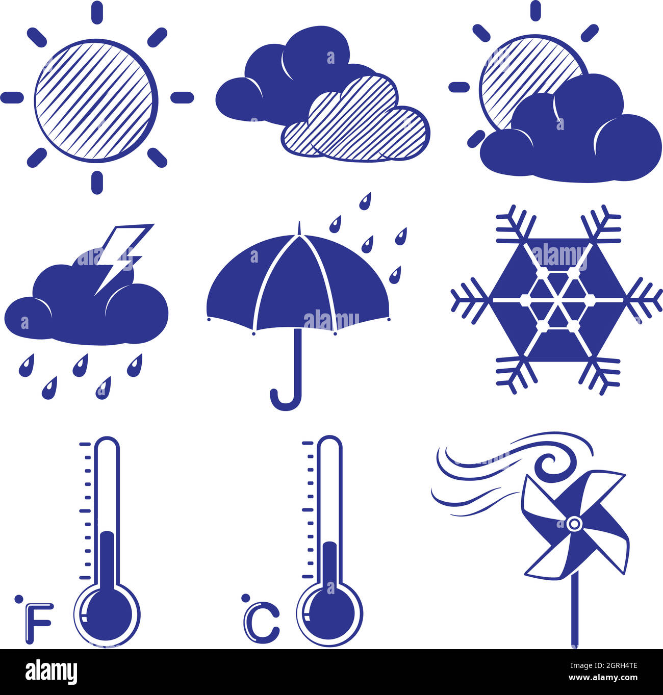 Condizioni meteorologiche diverse Illustrazione Vettoriale